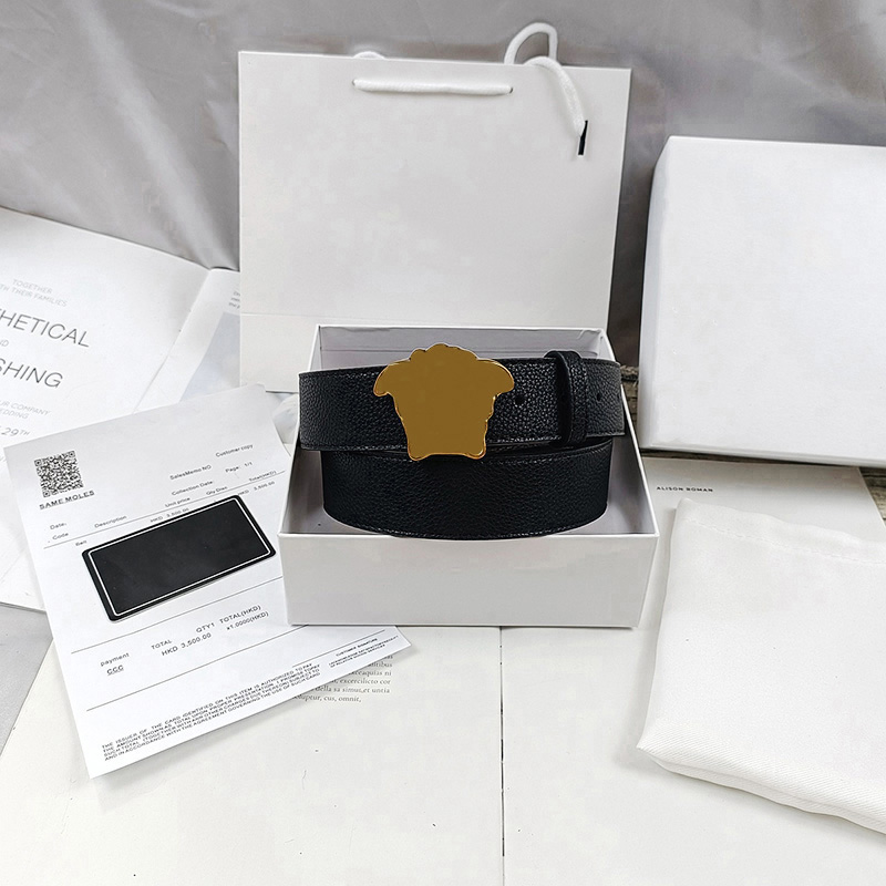 designer belt luxury belt classic belts for women designer mens belt standard length gold letters fine leather belt fashion classic Lychee pattern