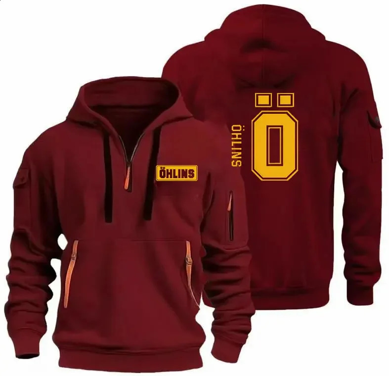 Autumn Winter Men Suspension Car Motorcycle Sport Racing Ohlins Shock Hoodies Long Sleeves Thermal Sweatshirt Ladies Unisex 250828