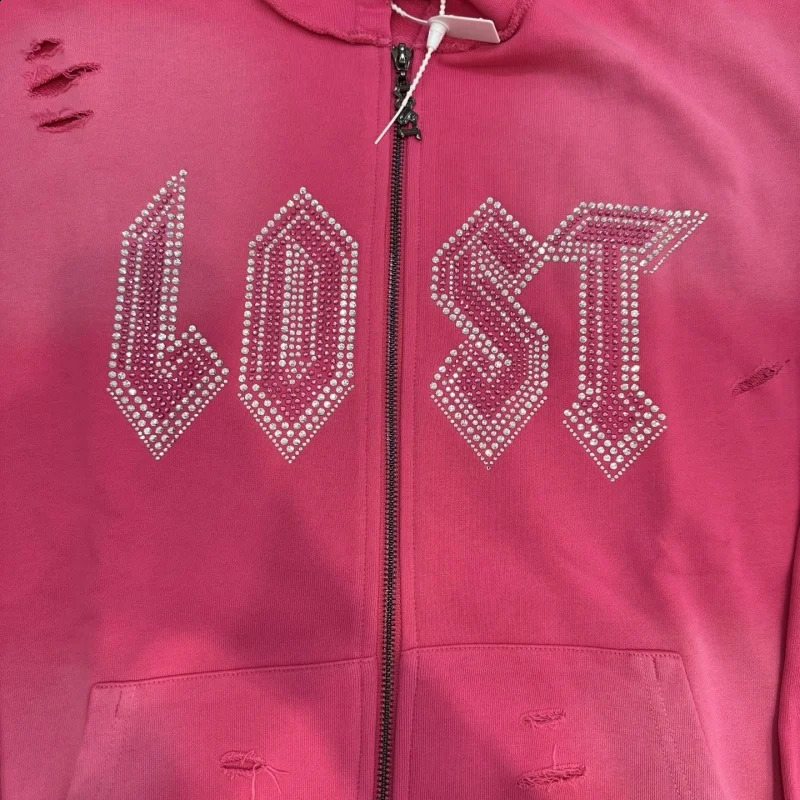 Diamond Lost Intricacy Zipper Hoodie Unisex Fashion Streetwear Clothing 250828