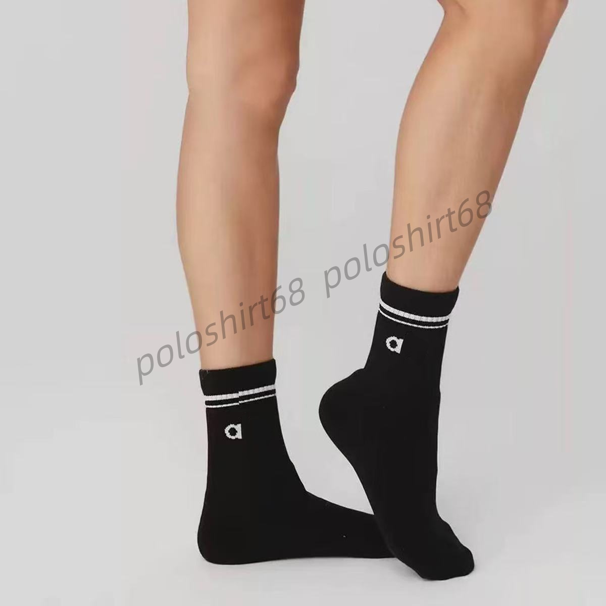Men's Socks Men's Womens polos Socks Medium Length Cylinder Letter Cotton Stocking Sports Casual Embroidered Socks 6 pairs/lot AAA