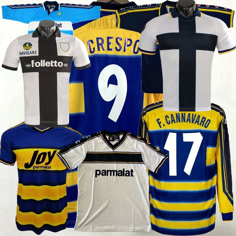 Retro classic 1993 94 95 96 97 98 99 2000 2001 2002 2003 2004 05 06 2012 13 parma soccer jerseys F.CANNAVARO CRESPO NAKATA ADRIANO VALDES PAROLO football shirt