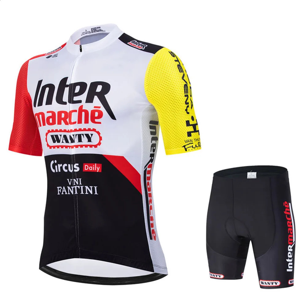 Circus Wanty Fluorescein Sportswear Cycling Jersey Set Summer MTB Bike Clothes Uniform Maillot Ropa Ciclismo Hombre Bicycle Suit 250829