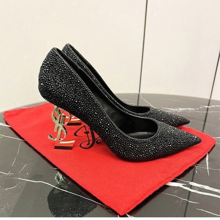 Women's Rhinestone Light Luxury High-Heeled Shoes 2025 New Summer and Autumn Styles Fashionable Banquet Single Shoes Sexy and Slimming Pointed-Toe Dress Shoes