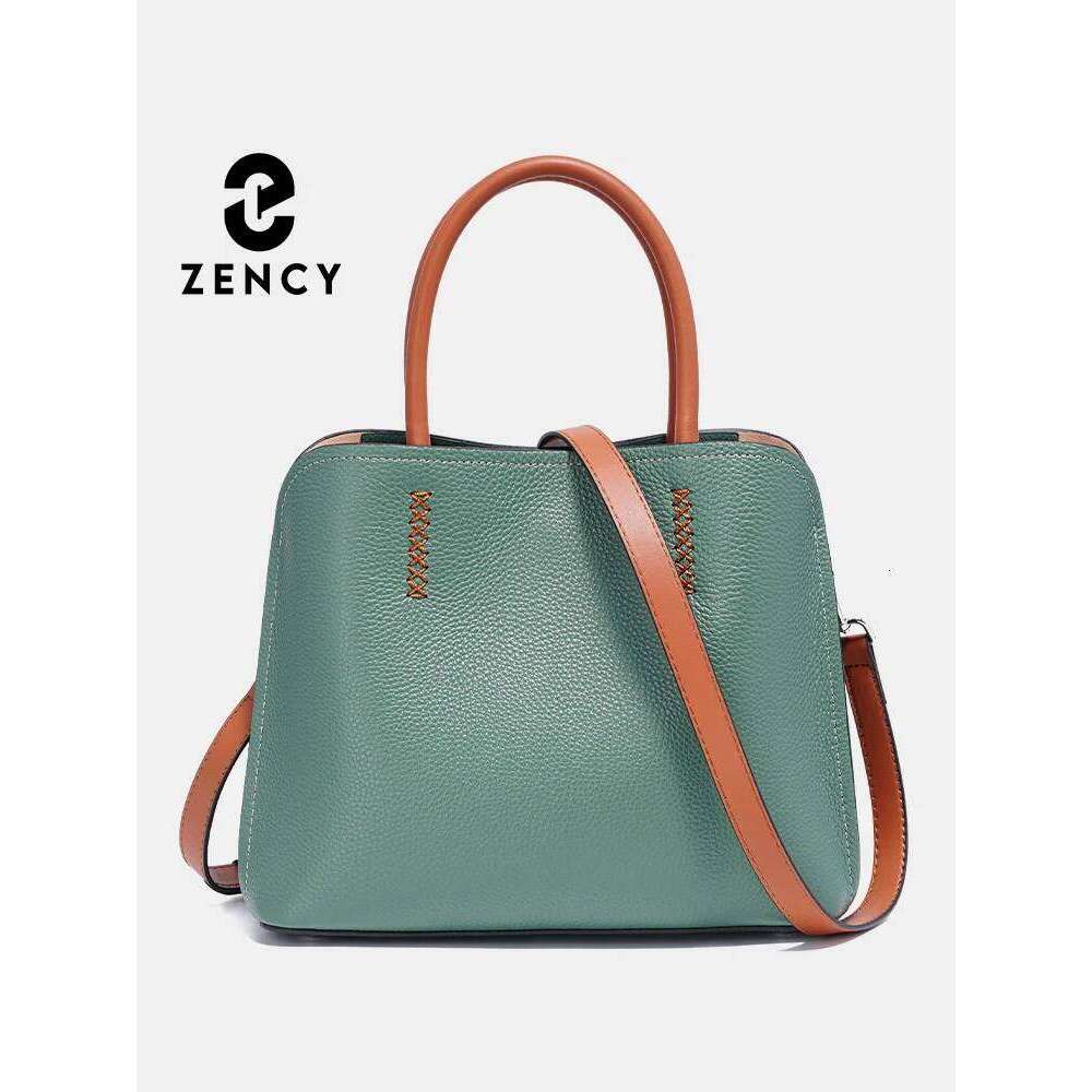 Zency Women's Genuine Leather Shopper Designer Shoulder Bags Handbag Large Bucket Bag Tote Cross Body 2024 Bolso De Mujer