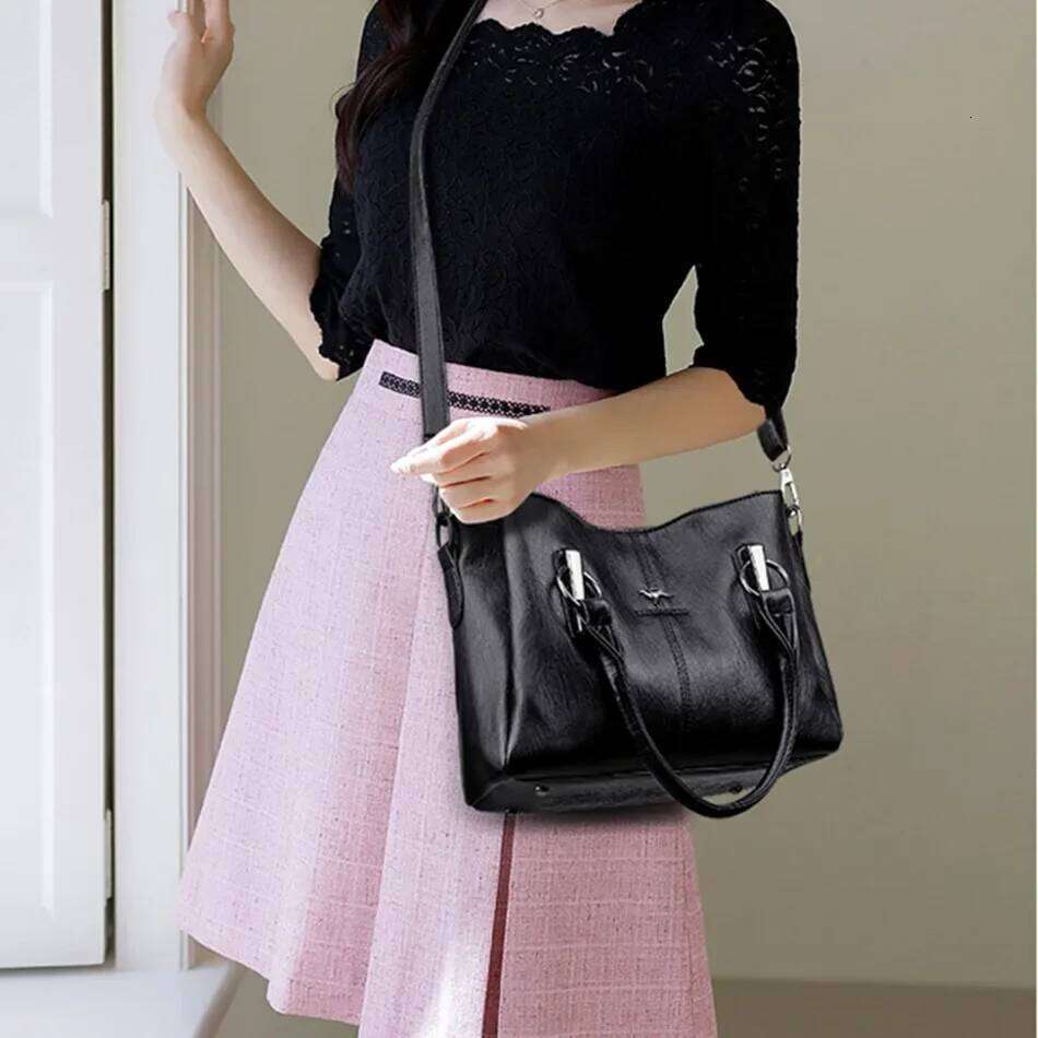 2025 Genuine 3 Layers High Quality Soft PU Leather Ladies Shoulder Crossbody For Handbags Women Bags Designer