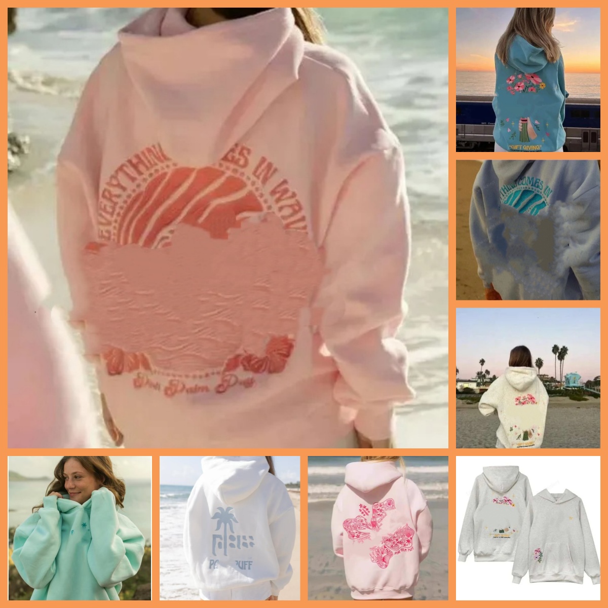 Designer hoodies Chasing Sunsets Hoodies Embroidery Sunshine Fashion Y2k Loose Hooded Sweatshirt hoodie Women street Autumn hoody ya