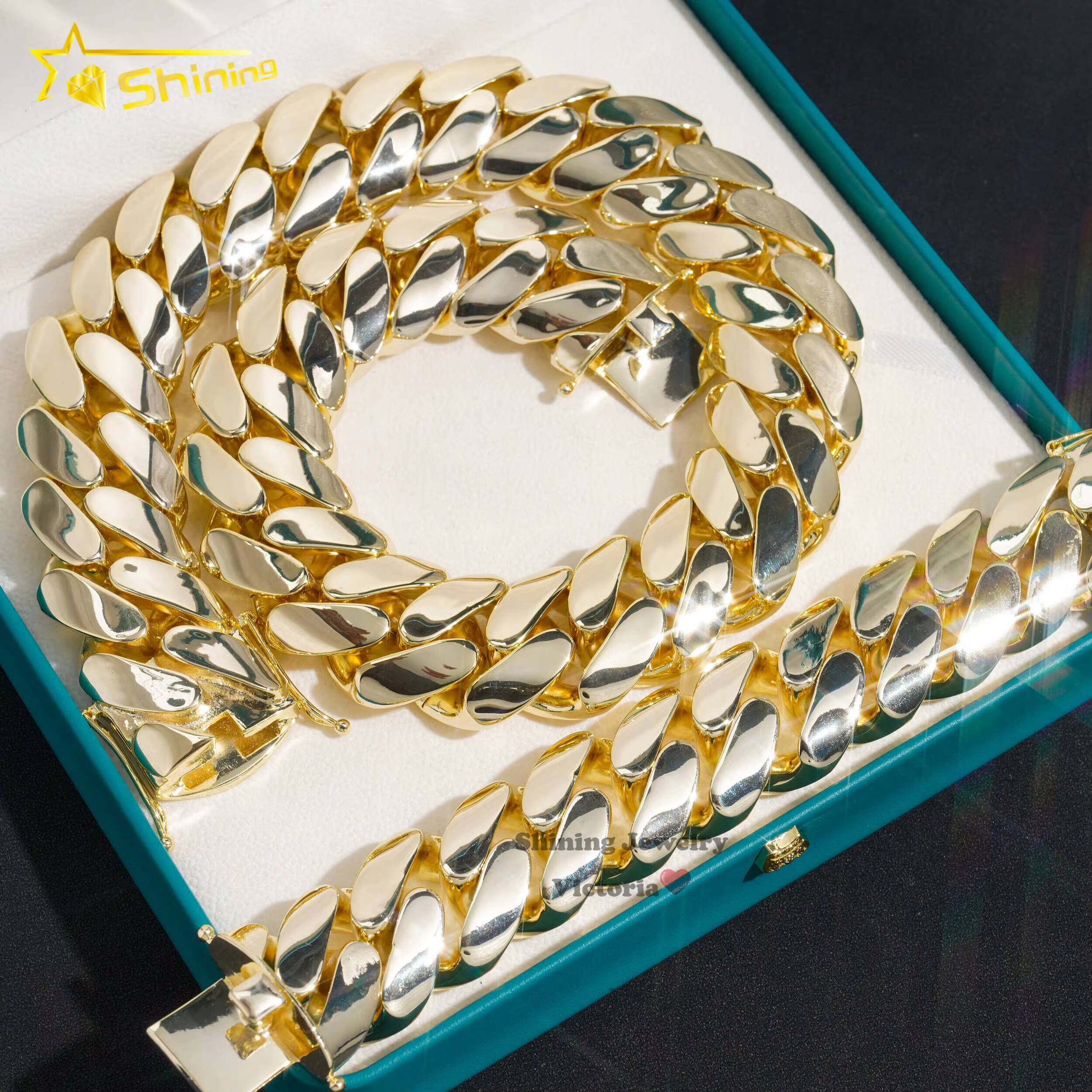 18mm Jewelry High Quality Brass Cuban Link Chain 18k Gold Plated 30MM Rapper Cuban Chain for Man Women Necklace