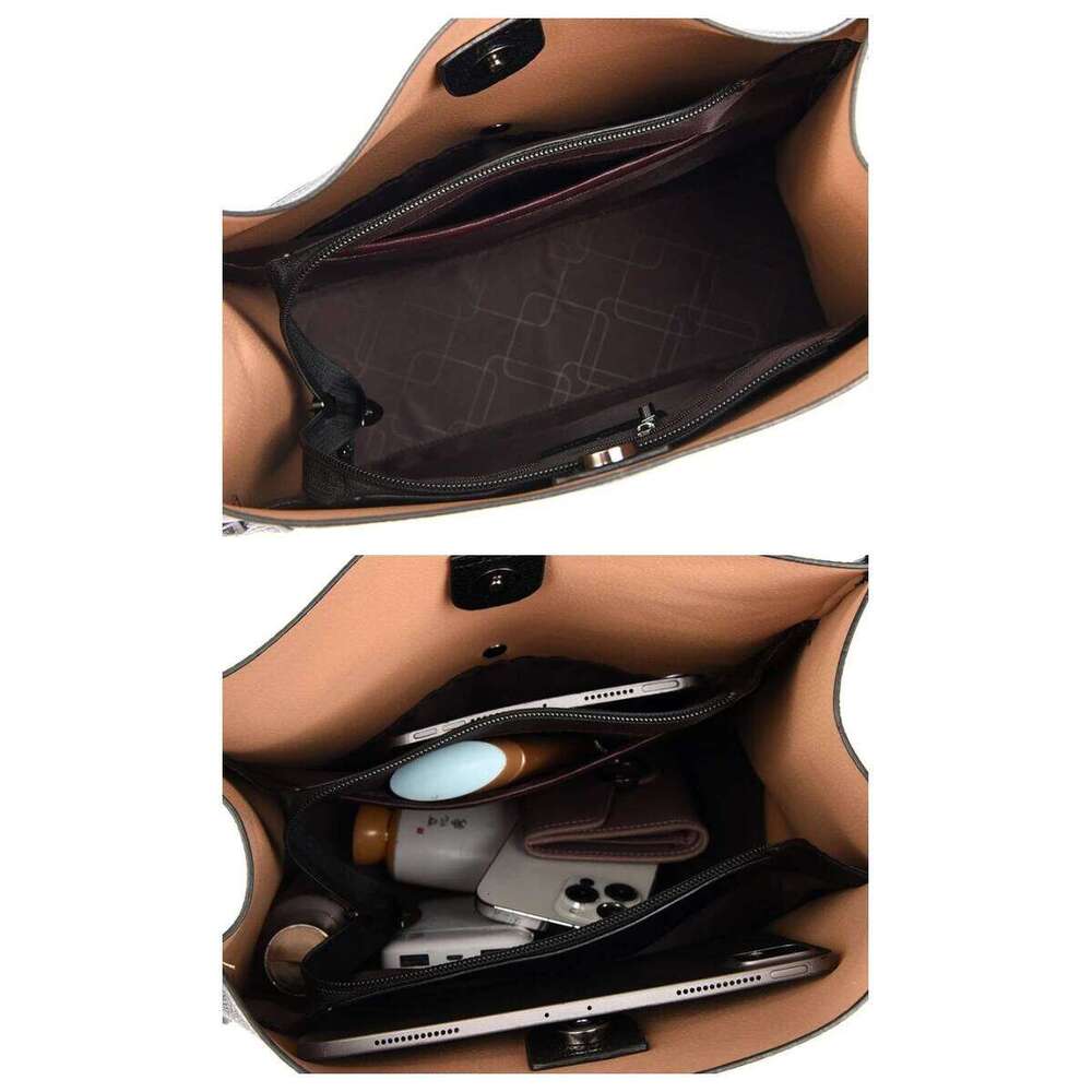 High Quality Soft Leather Women's Designer Solid Color Women Shoulder Bag Large Capacity Shopping Handbag Wallet