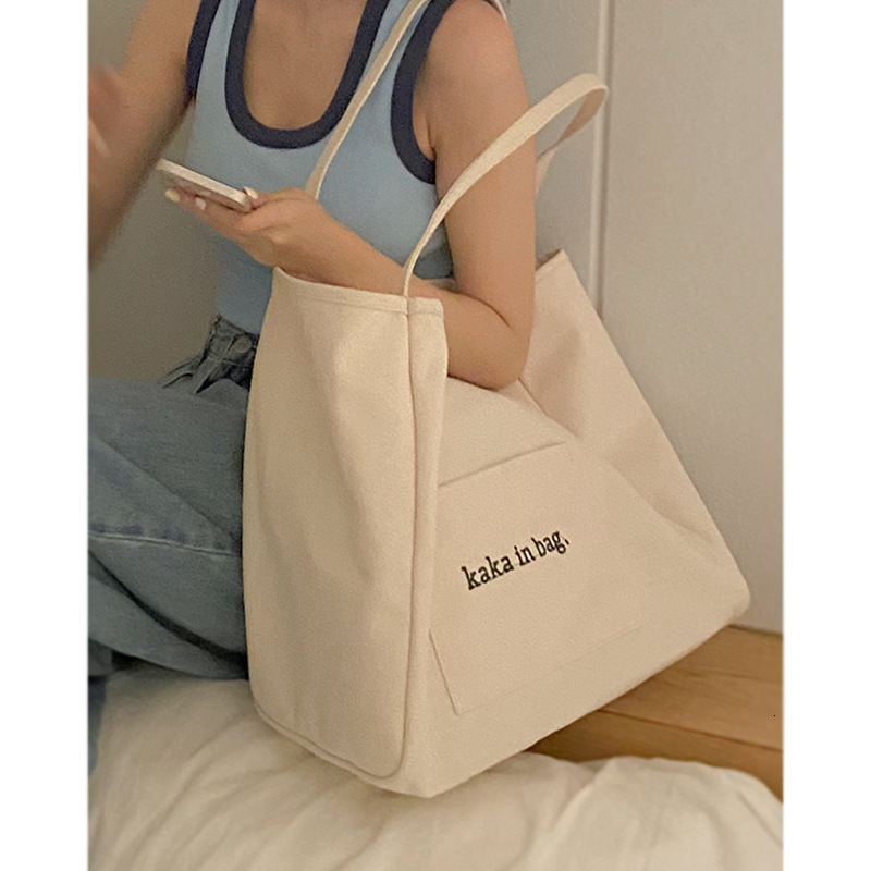 2025 autumn new women's casual simple niche canvas bag fashion handbag large capacity designer canvas bag women's bag shoulder bag