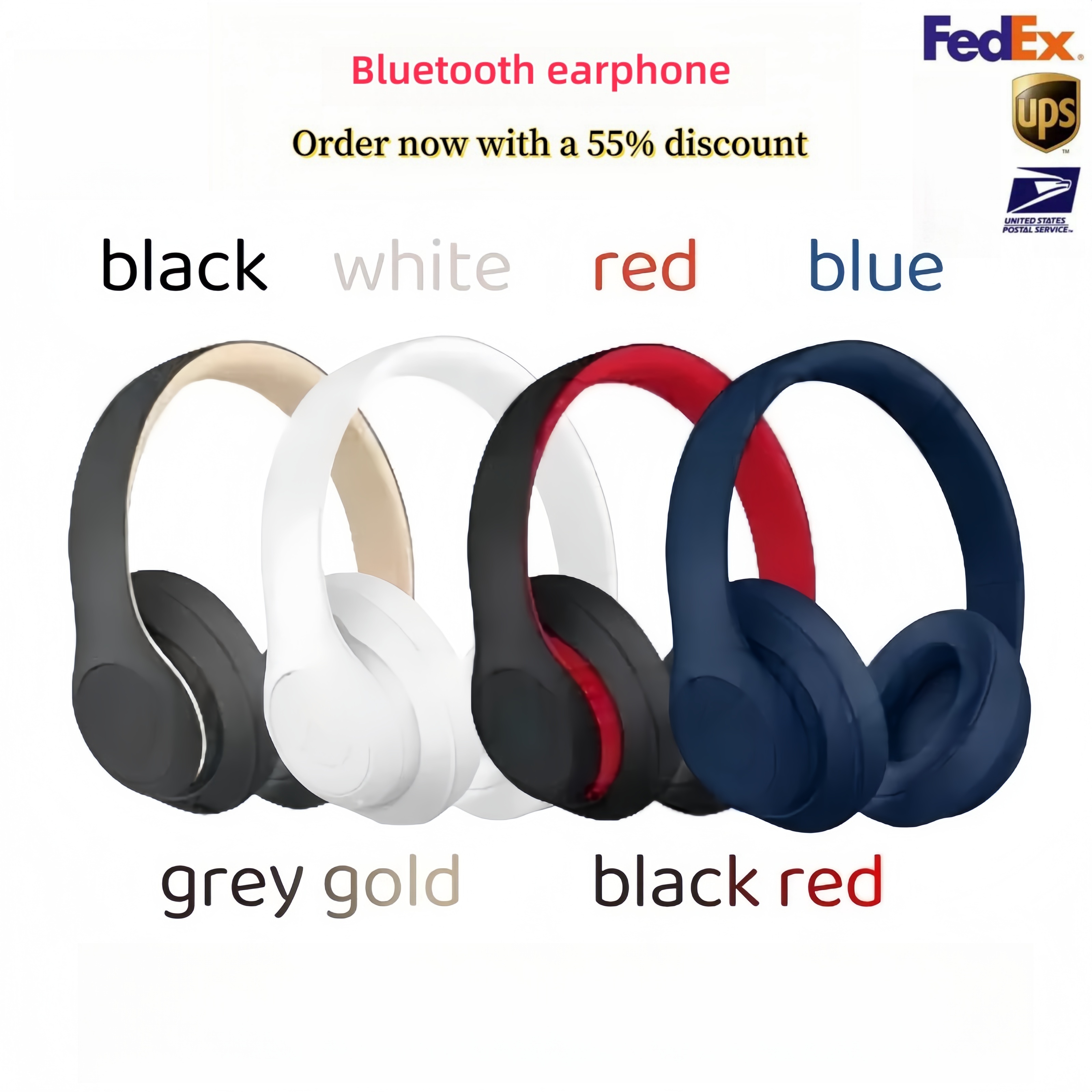 ST3.0 Bluetooth Game Wireless Headset Music Headphones Local Warehouse animation showing Overseas warehouse