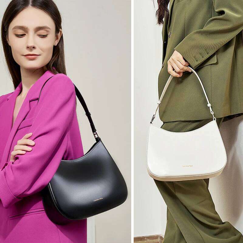 Genuine Leather Women's Handbag 2024 New High-Quality Cowhide Shoulder French Style Designer Bags Fashion Women Bag