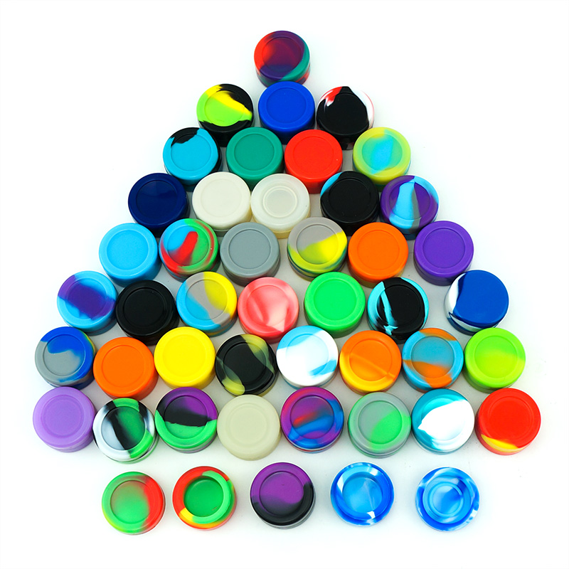 3ML/5ML Silicone Dab Wax Containers, 0.1/0.169oz Pill Storage Box, Silicone Cosmetic Jar, Contemporary Oil Classification Container, Containers For Smoking Pipes Jar