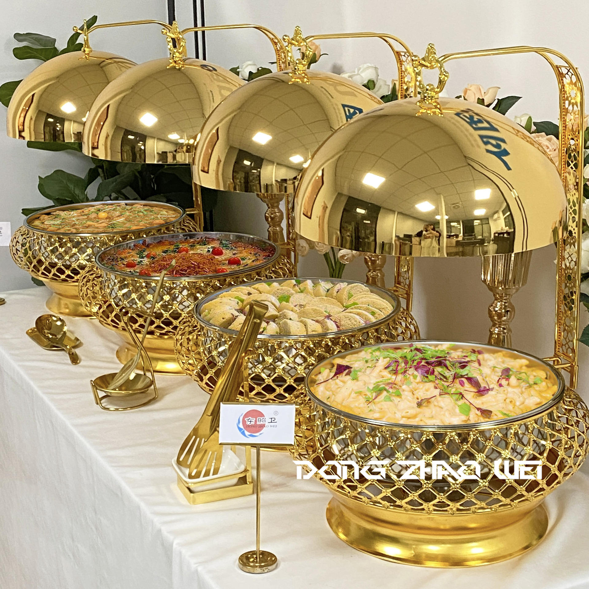 Dinnerware Sets 1 Box Other El Luxury Gold Chafing Dish Buffet Set 8L Hanging Serving Dishes Warmer Chaffing For Catering
