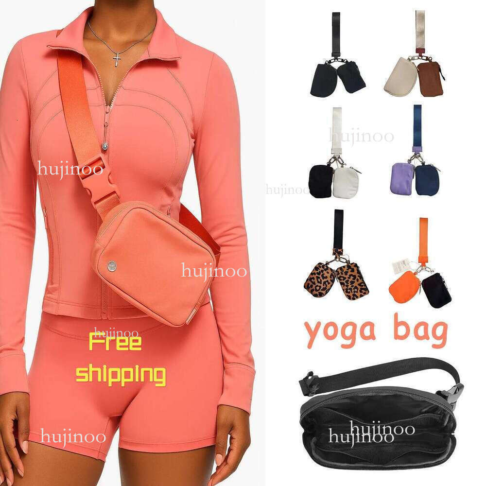 2025 Yoga wristlet clutch yoga gym mini Designer purse with detachable zippers around wrist guard wallet portable luluity lemones keychain alosety bag