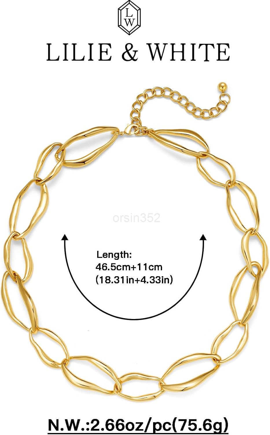 Gold Necklaces For Women Chunky Necklaces Trendy Gold Link Chain Necklace Fashion Choker Necklace Women Jewelry Gift M250829