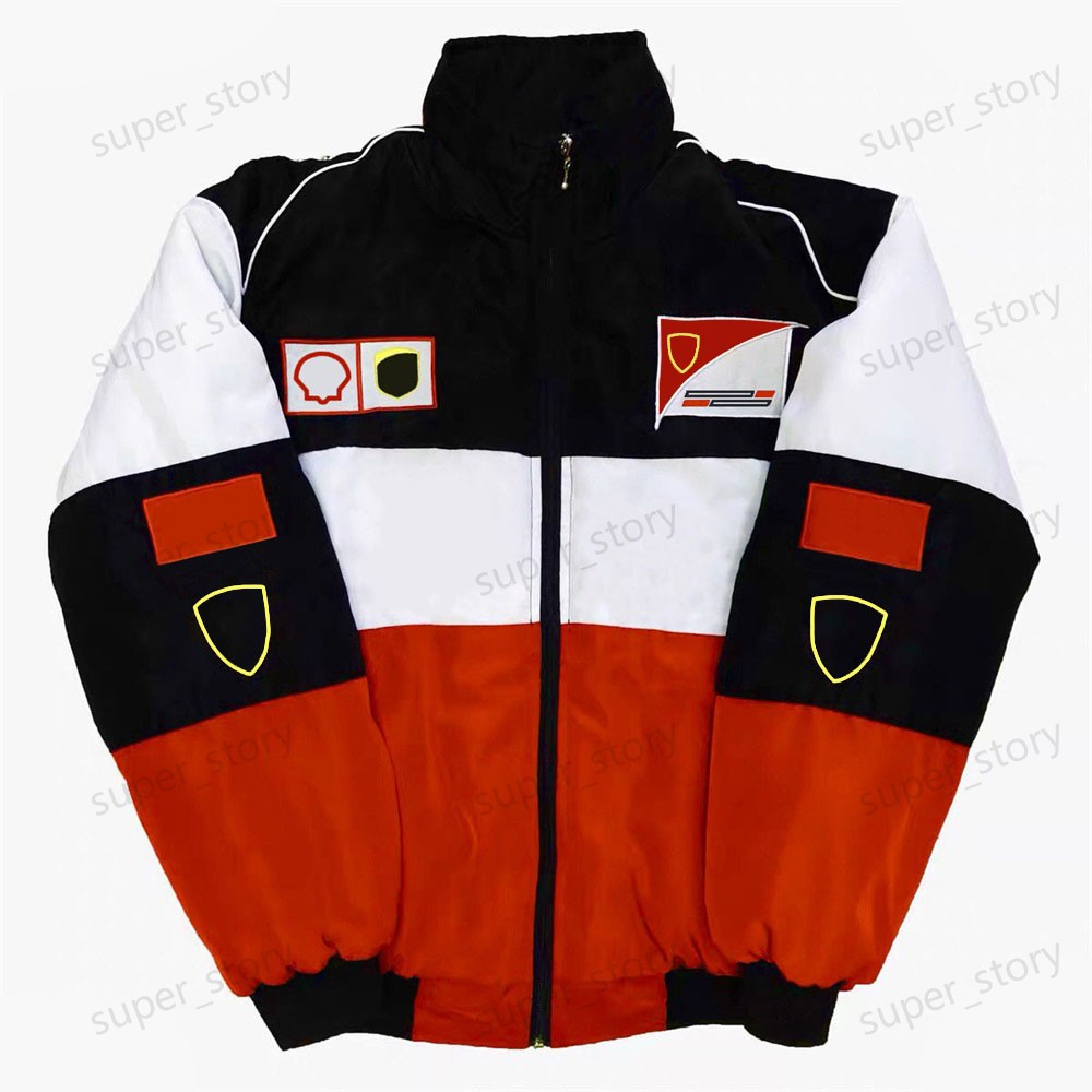 Formula One Racing Jacket mens hoodies Vintage winter car Fans Oversized Full Embroidered Logo Cotton Clothing Coat Clothing Racing outerwear Windproof YA