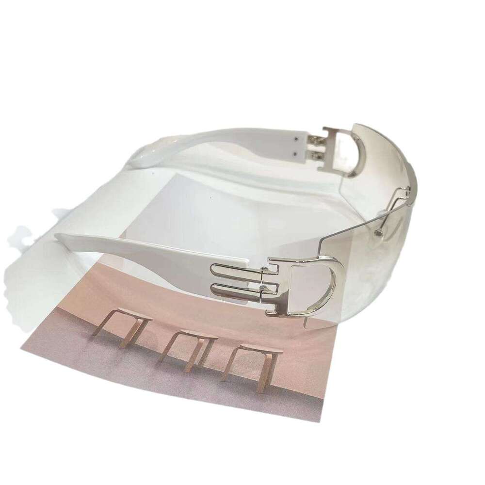 Y2K Millennium Style for Women, Unique Metal Frameless High-End Ins Sunscreen D-Label Large Frame Sunglasses