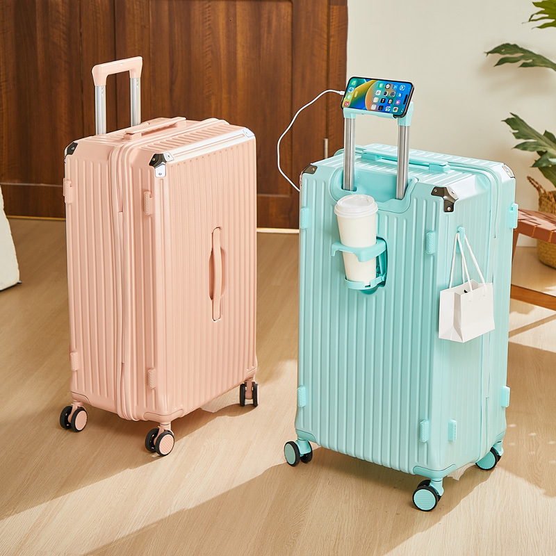 Luggage 20 inch Cup Holder/Waterproof multifunctional Suitcase Hand Carry Large Capacity Universal Wheel Simple Suitcase