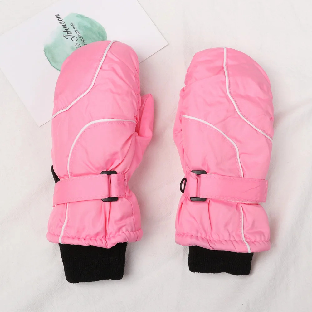 Children Ski Gloves Winter Thicken Warm Boys Girls Full Finger Mittens Nonslip Adjustable Windproof Waterproof For 59Y Kids 250828