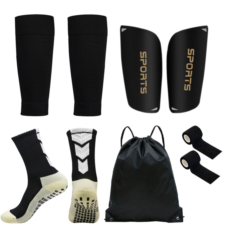 5PCS Set Drawstring Ball bag Football Sock Men Women Leg Guards Shin Pad for Sports Training Cover Grip Soccer Socks Bandage w250829