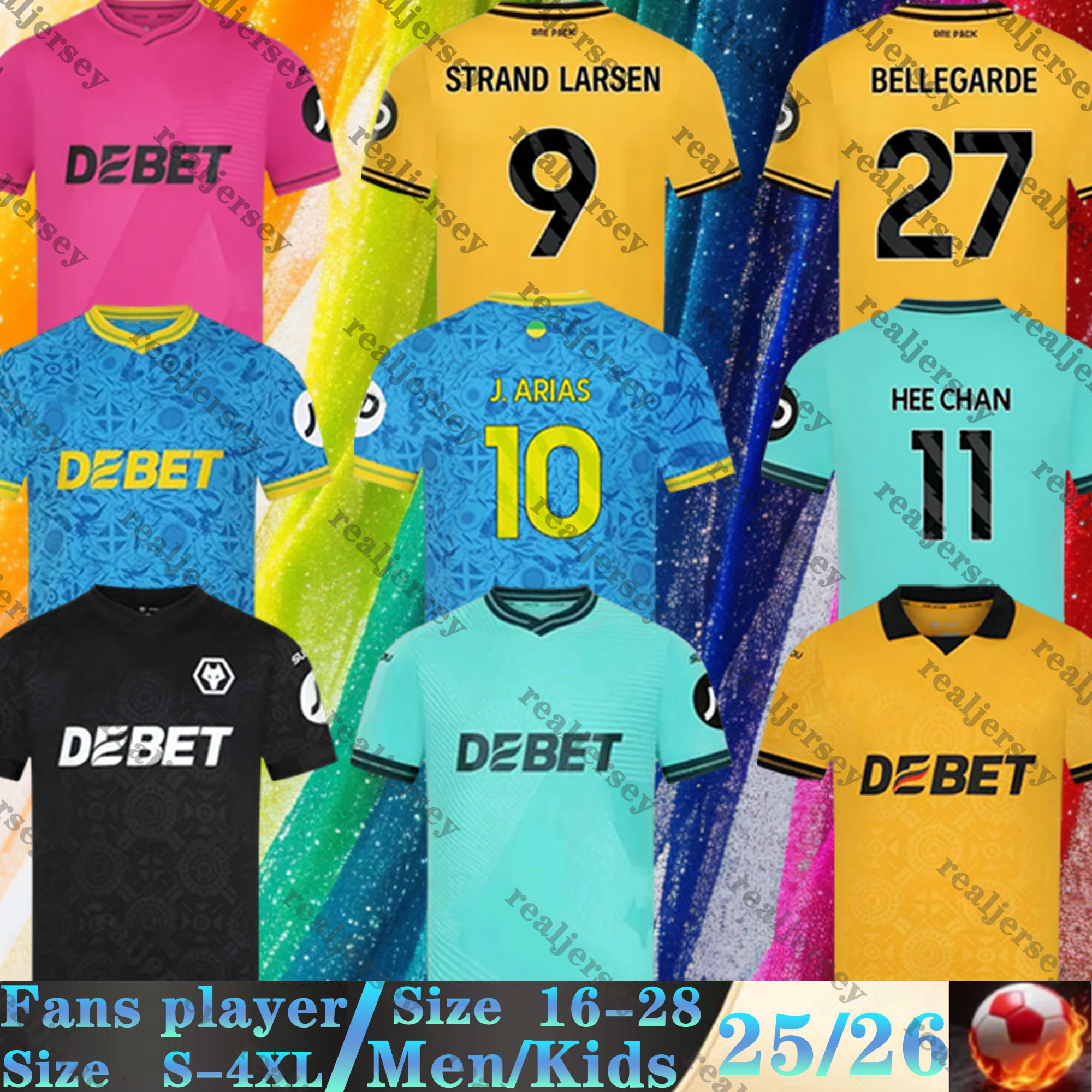 25 26 WoLvErHaMpToNes Wolves soccer jerseys 3rd CUNHA STRAND GUEDES SARABIA BELLEGARDE DOYLE ANDRE CHAN DAWSON TOTI 2025 2026 men kids Kit football shirt goalkeeper