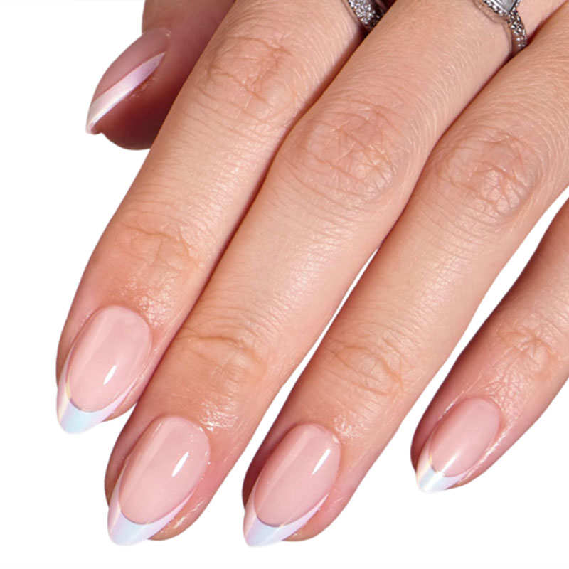 White French Edged Almond Shaped Press On Nails, Gentle And Elegant, A Must-have Gift For Girls And Women During Holidays
