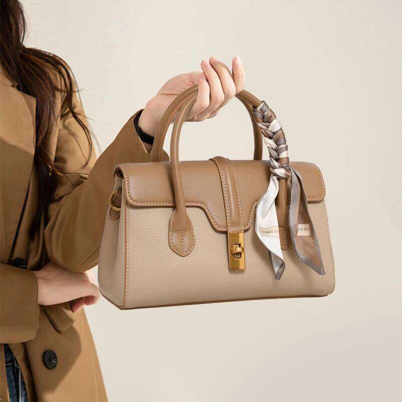 Genuine Cow Leather Handbag Shoulder Cross-Body Large Capacity Stylish Fashionable High-End Women's Bag 2025 New