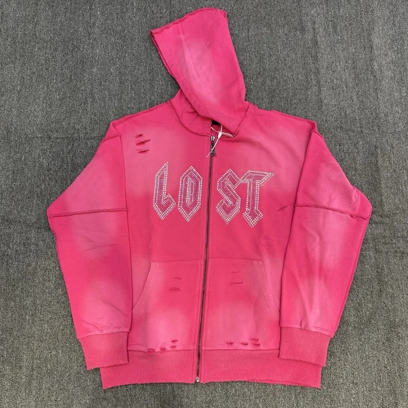 Diamond Lost Intricacy Zipper Hoodie Unisex Fashion Streetwear Clothing 250828