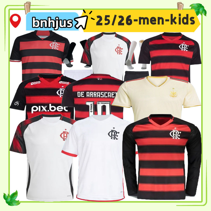 2025 2026 FlamengoS jerseys 25 26 PEDRO GERSON football shirts DE ARRASCAETA DE LA CRUZ B.HENRIQUE soccer jersey player version mans women kids kit Football Shirts
