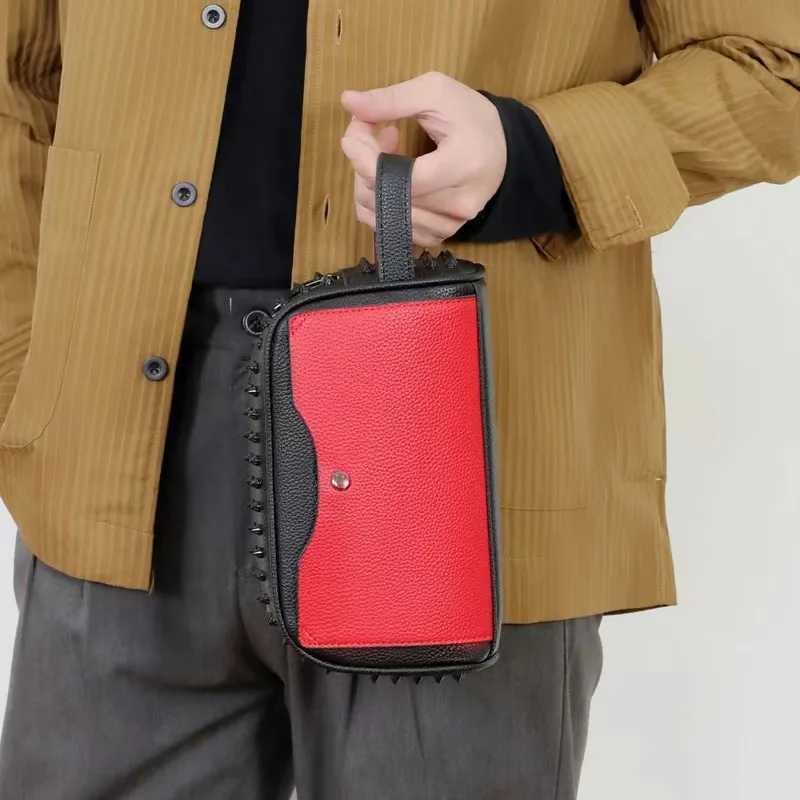 Men CluTCh Bag FAshion Personalized Design HighQuality Leather Waterproof Wallet Versatile Contrast Color Simple ZipperBag H250828