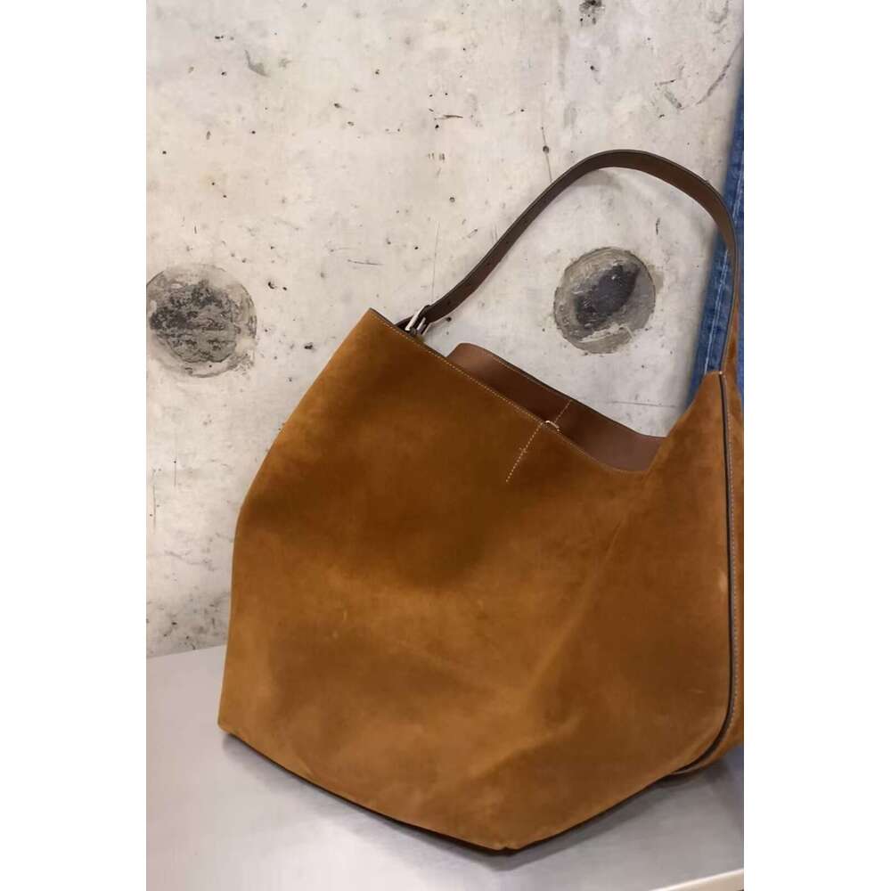 Designer Bag Tote Bag Shoulder Bag Niche Design Suede Matte Cowhide Bucket New Genuine Leather Commuter Women S Large Capacity Tote Bag