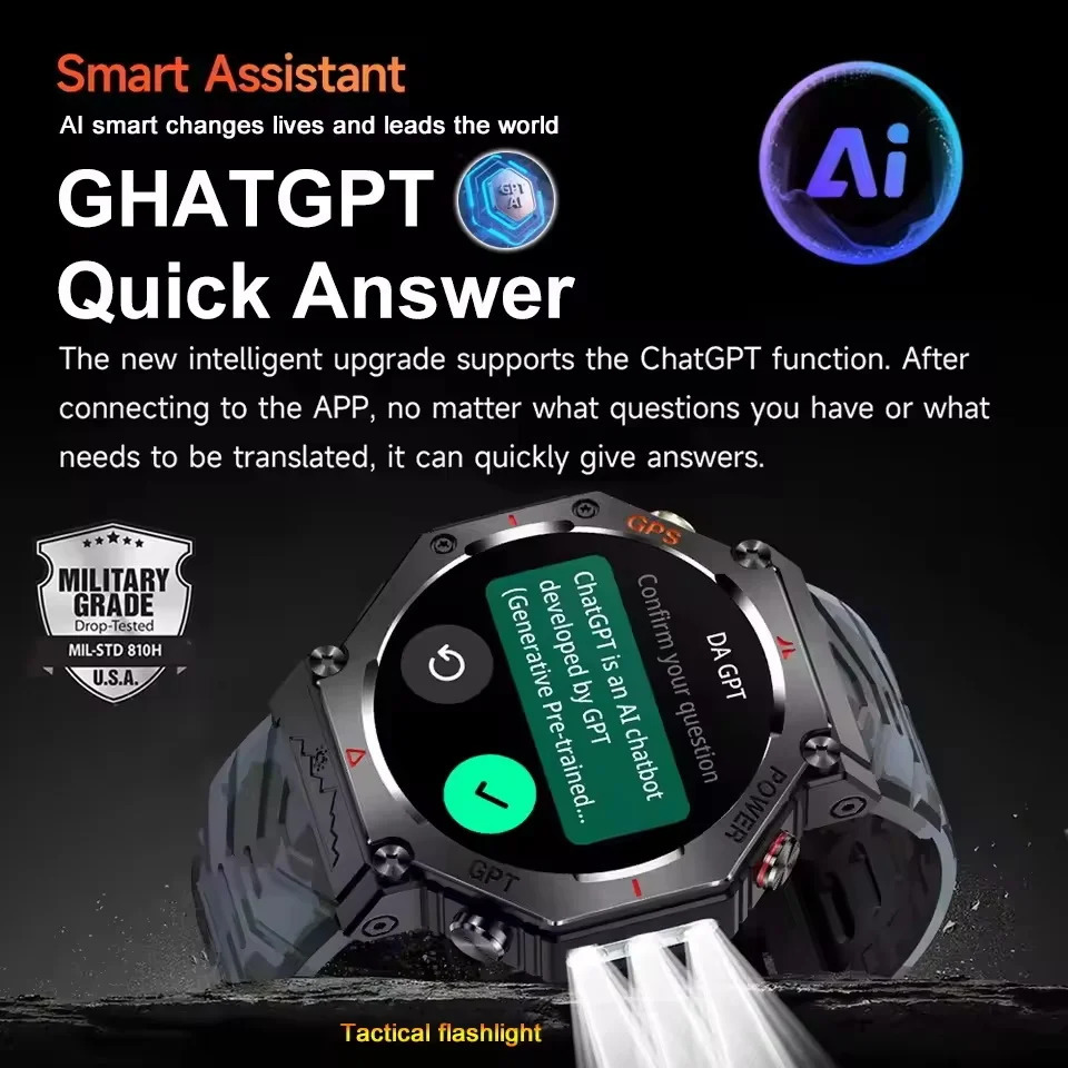 Military Smart Watch TRex 3 Bulitin GPS Compass Altimeter Barometric TM IP69K Waterproof AMOLED Bluetooth Call watch 250829 - view 5