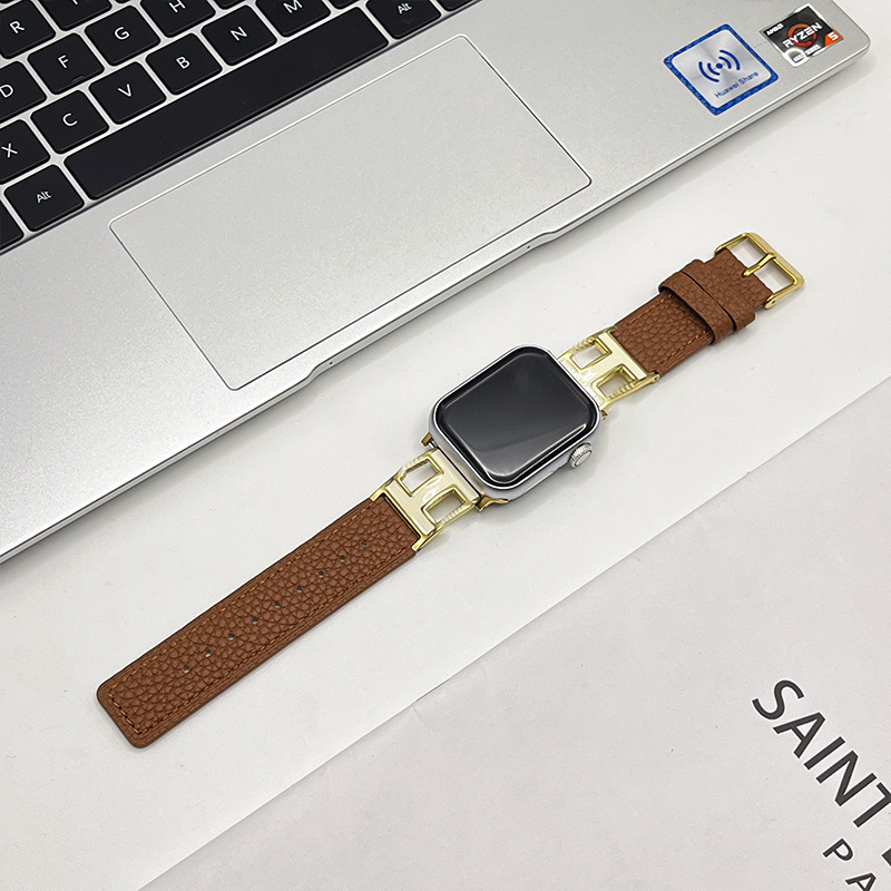Lychee patterned leather strap top layer leathe TOGO leather fashion strap Apple strap 38mm 40mm 41mm 42mm 44mm 45mm iWatc series luxury designer
