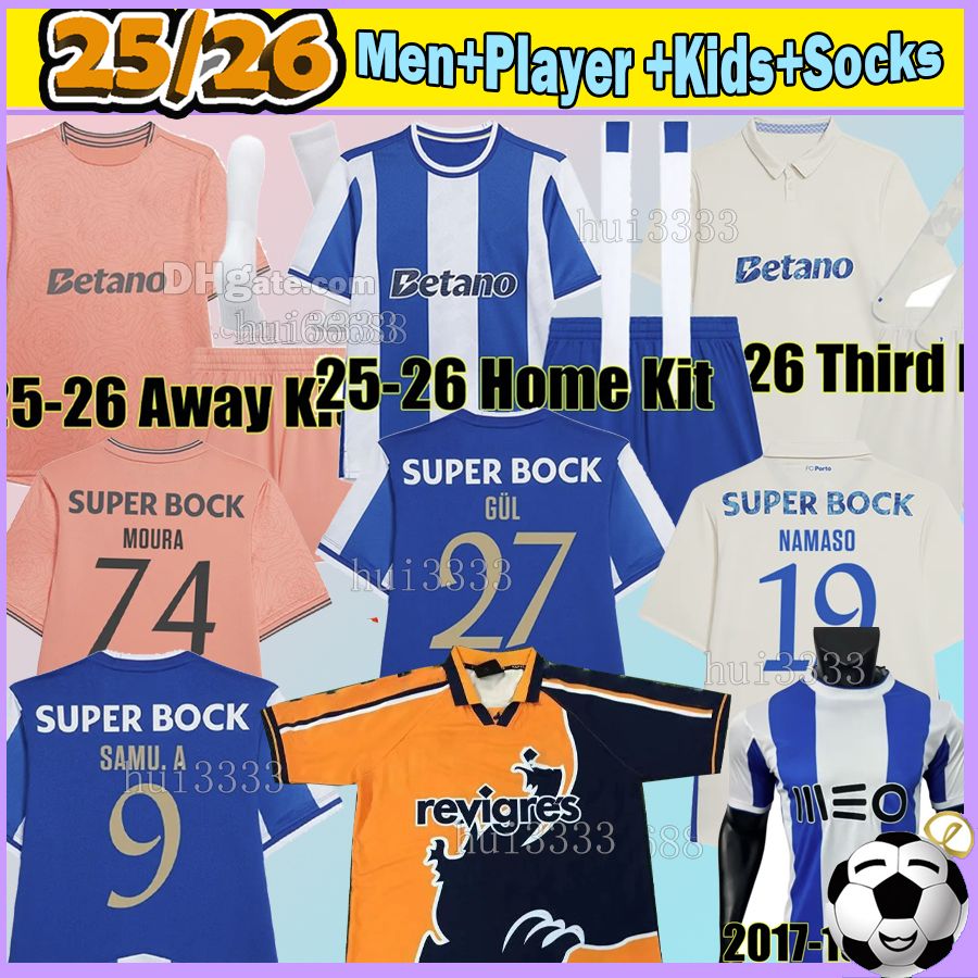 25 26 FC Portos soccer jerseys PEPE SAMU.A R.MORA FABIO VIEIRA SERGIO OLIVEIRA NAMASO MOURA GONCALO B. EUSTAQUIO FRANCO OTAVIO men kids kit set socks football shirts