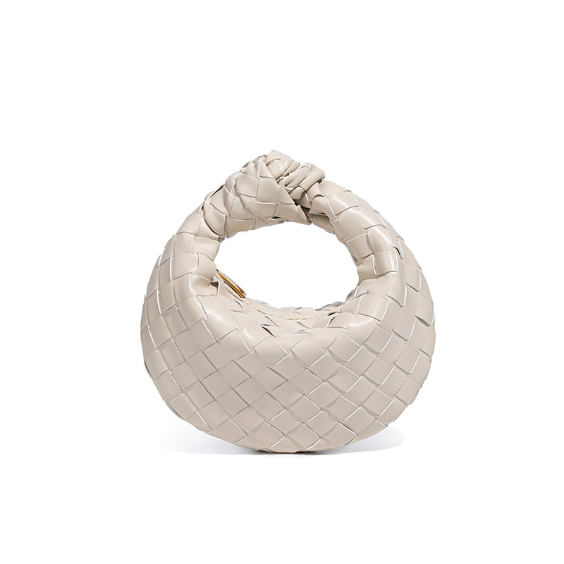 Summer new women's mini handbags woven croissant knotted dumpling convenient lipstick bags