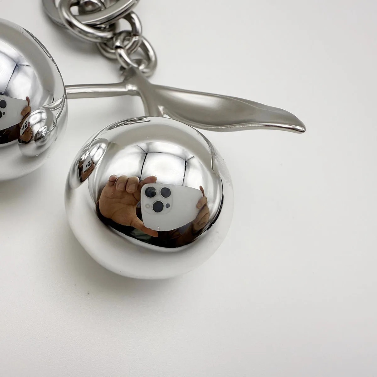 Bag Charm For Handbag Shoulder Bags Mirror Face Silver/Gold Cherry Pendant Womens Wallet Keychain Accessories Gift 250829