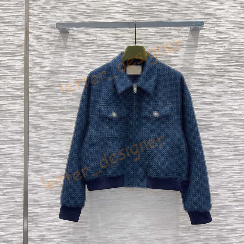 Designer Women's Jackets 2025 New Jacquard Denim Jacket Chest Pocket Design Turn-down Collar with Zipper Closure coat full letter loose jacket coat size SML