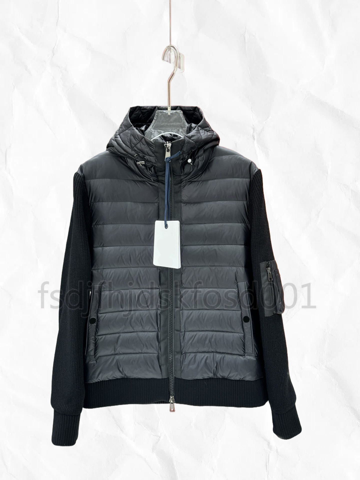 Designer Mens Down Parkas Men's Embroidered Badge Stand Collar Knitted Splice Sweater Lightweight Women NFC Down Jacket Sweater Casual Jacket Flu