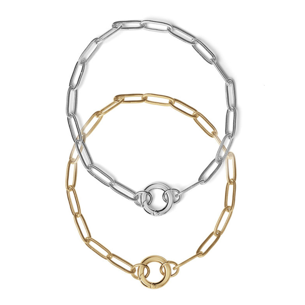 Stainless Steel Paperclip Circle Clavicle Chain DIY Pendant Necklace Personality Simple Unisex - view 4