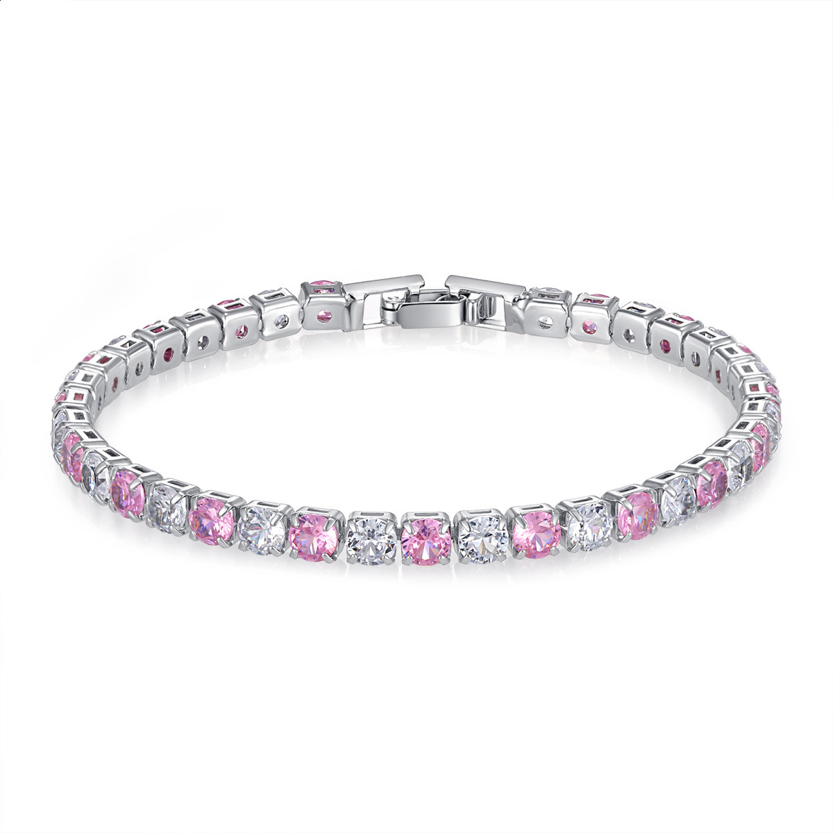 Fashion 4mm Intercolor Zircon Bracelet Light Tennis Bracelet For Women S925 Silver Original Men Unisex Hip Hop Jewelry Party Gift250318