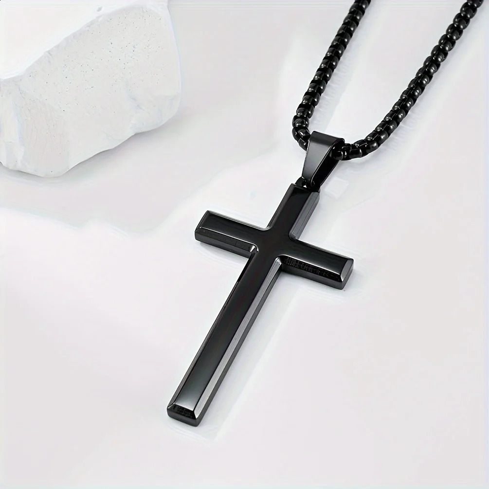 Collier Homme Spiritual Male Stainless Steel Necklace Mans Jesus Cross Necklaces for Man Collar Hombre Fathers Day Gifts250829
