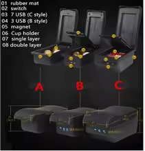 For fiat panda cross 4x4 Armrest Box For fiat panda cross 4x4 Car Armrest box Interior parts Center Console Storage box with USB