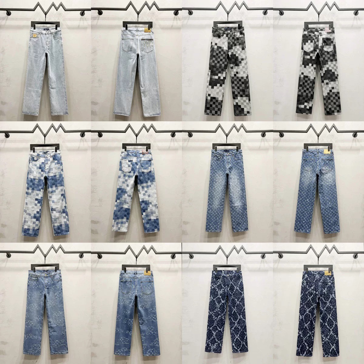 purples jeans Designer jeans for mens Fashion Mens Designer Splicing Jeans Ripped Denim Pants Luxury Hip Hop Distressed Men Women Trousers black jeans 001