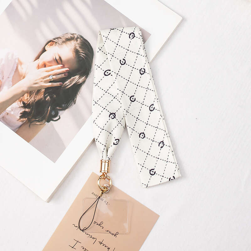 New Phone Scarf Detachable Neck Strap Long Luxury Women's Lanyard Chain Wide Cloth Cute