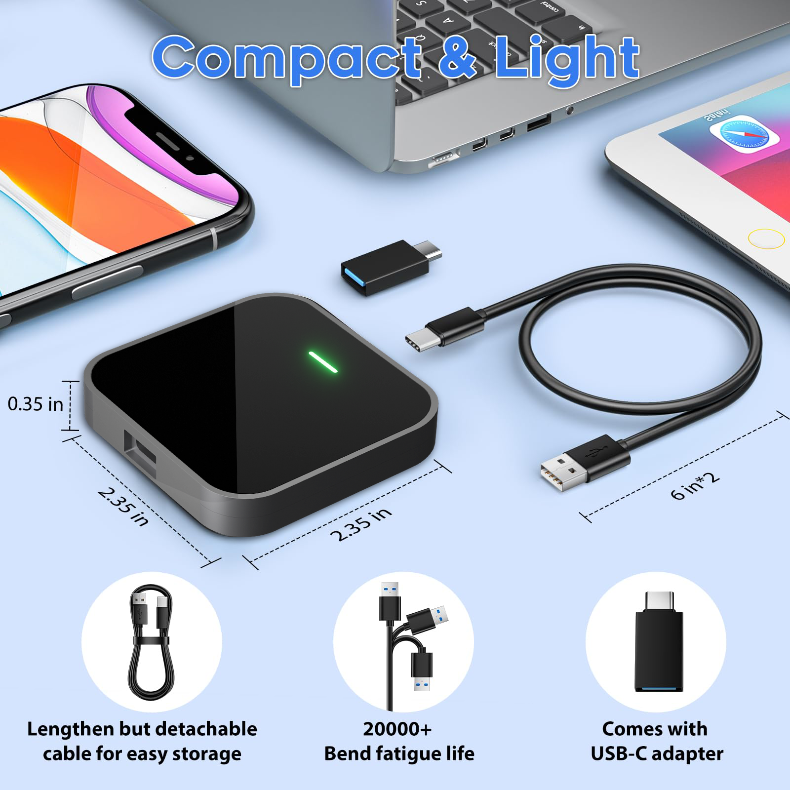 KOWANKIT Wireless CarPlay Android Auto Ai Box, Plug & Play Dongle Converts Wired To Wireless, Car Accessories, Interior, Watch Netflix YouTube in Car 