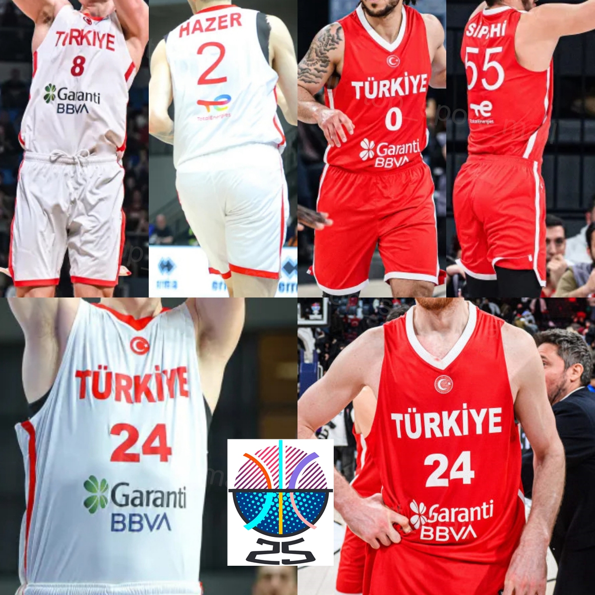 Print Turkiye 2025 2026 EuroBasket Basketball 55 Kenan Sipahi Jerseys Child Women Mens 0 Shane Larkin 22 Furkan Korkmaz 33 Erkan Yilmaz 23 Alperen Sengun 30 Adem Bona