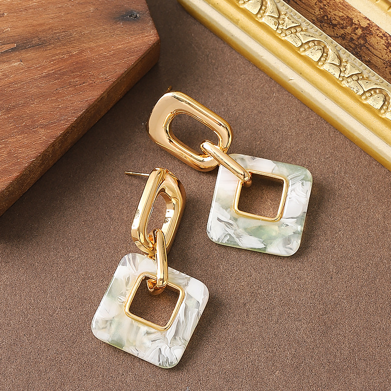 Geometric Cut Out Square Drop Earrings for Women Fashionable Hollow Design Dangle Earrings