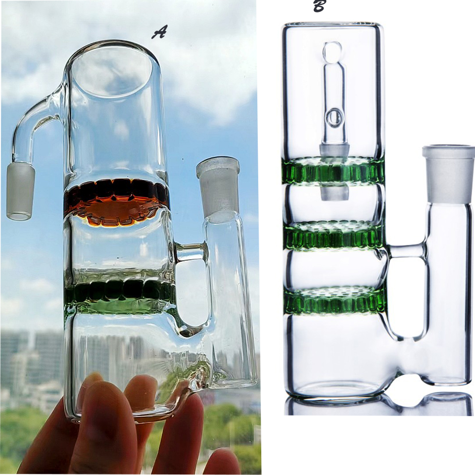 90 Degree comb Perc 14mm 18mm Glass Ash Catchers Percolator Bong 14mm Ash Catcher Smoke Collector Thick Glass Ashcatcher
