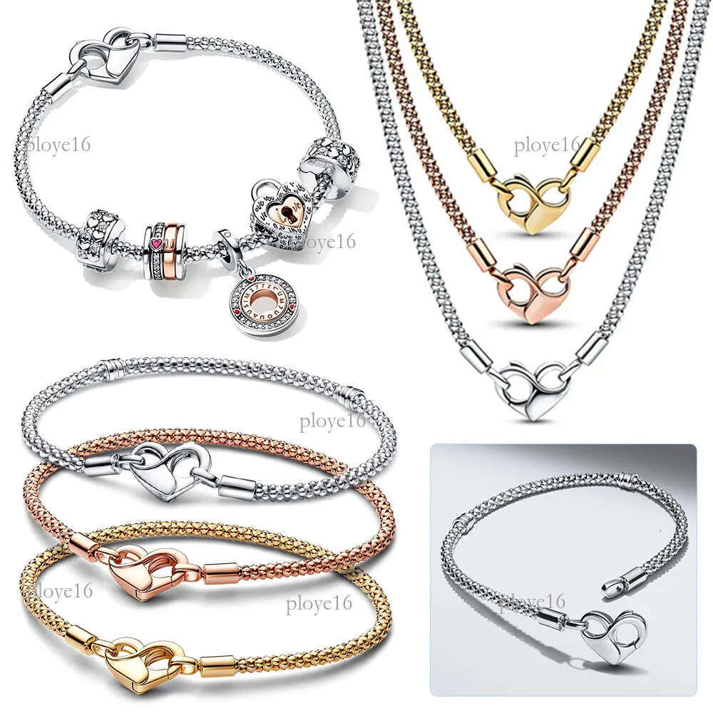 Pandoralys Bracelet Designer New Classical Daily Outfit Heart Lock Necklace High Street Bracelets Loved Anniversary For Women Gifts Valentines Day For Party 689