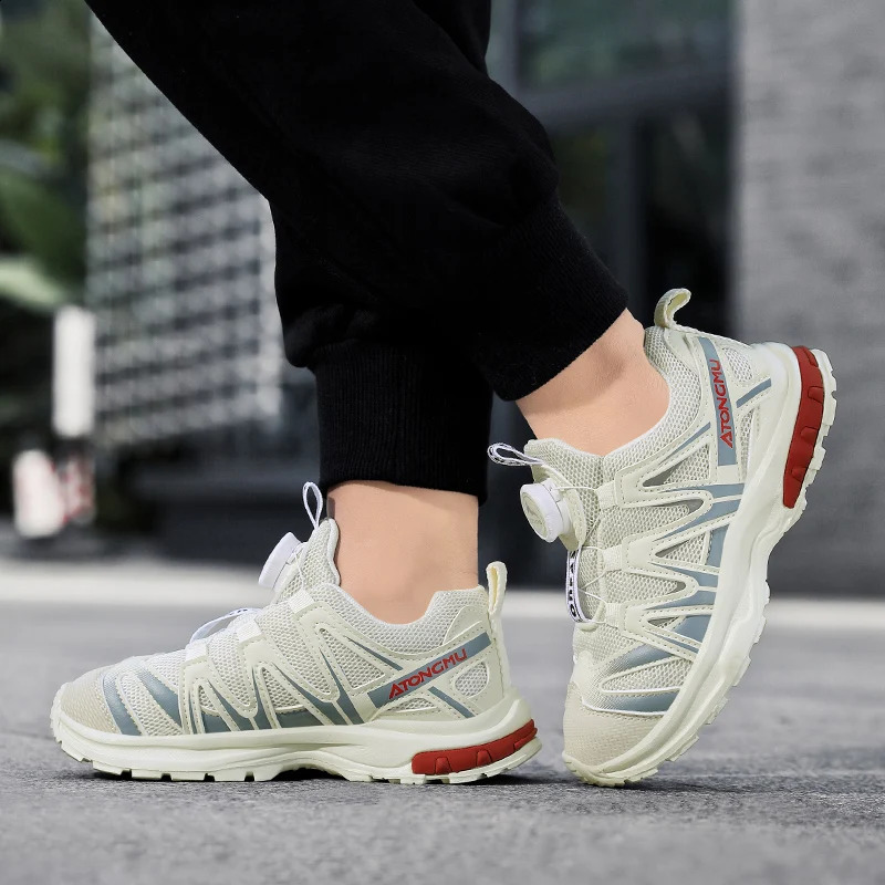 Fashion Rotary Buckle Kids Comfy Platform Childrens Sports Breathable Running Shoes Girls Boys Casual Sneakers C260130